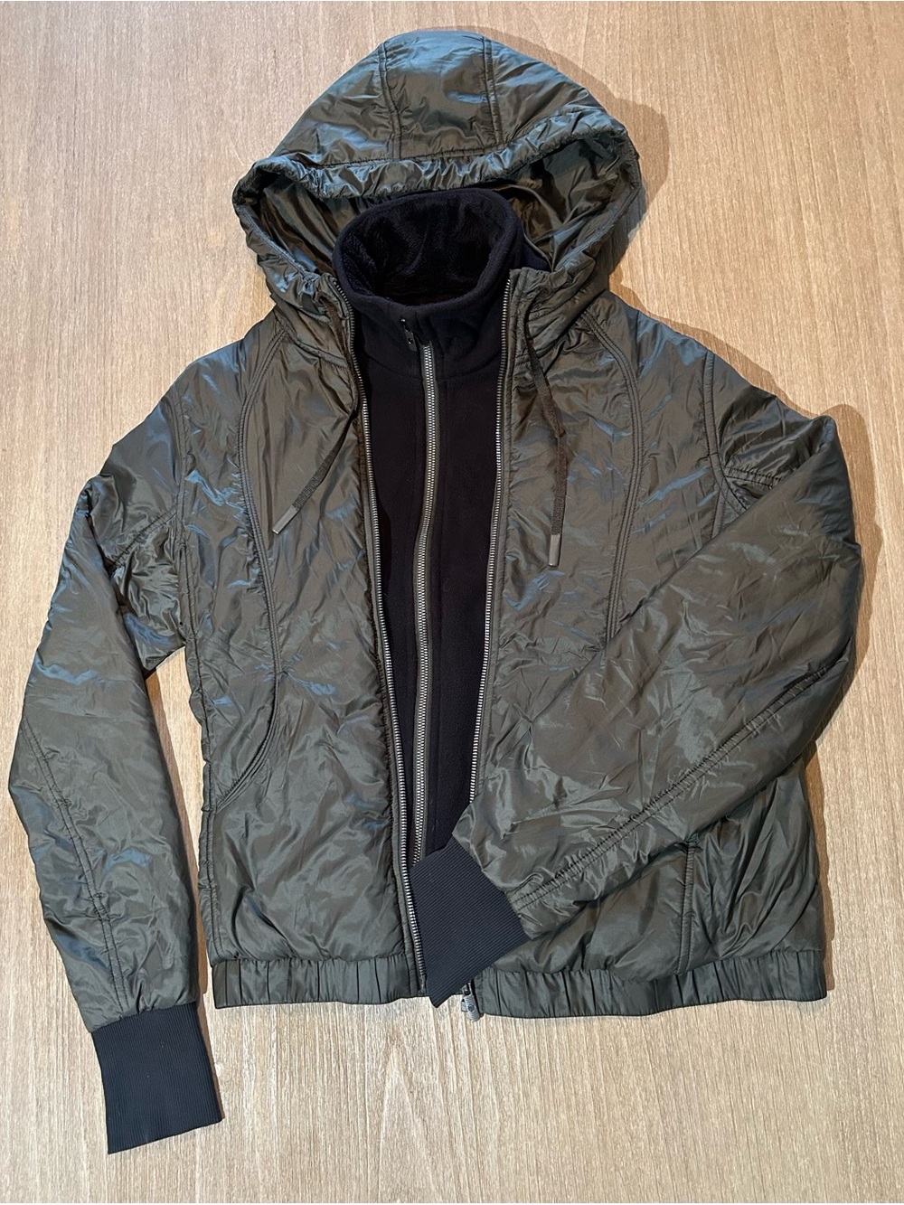 Lululemon Scuba Hoodie *Glyde Dark Olive Green w/ Removable Fleece Size 8